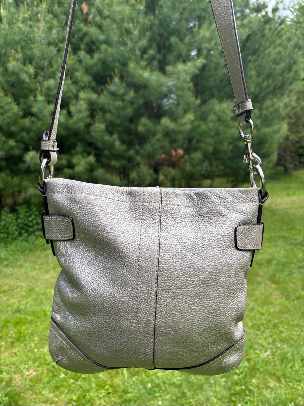Coach Leather Chain Accent Crossbody Bag - Picture 3 of 17